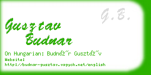 gusztav budnar business card